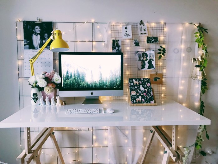 Desk cubicle cubicles cubical glam redo workspace