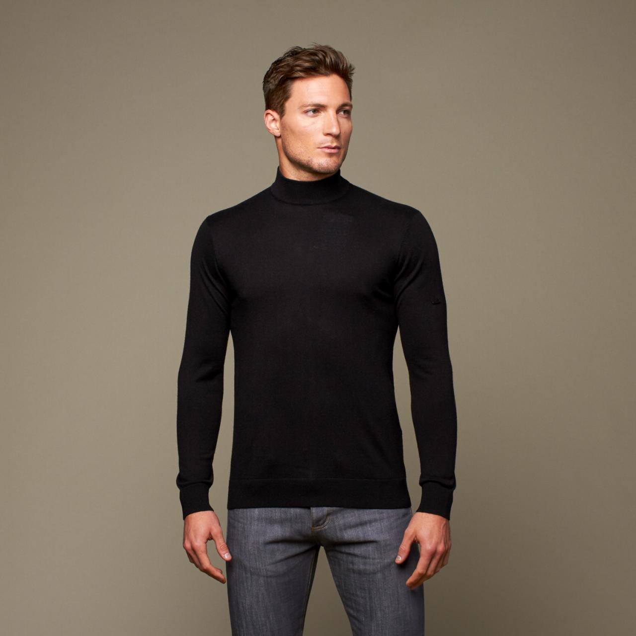 Mens dress mock turtleneck shirt