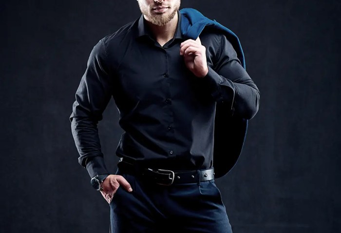 Mens all black dress shirt