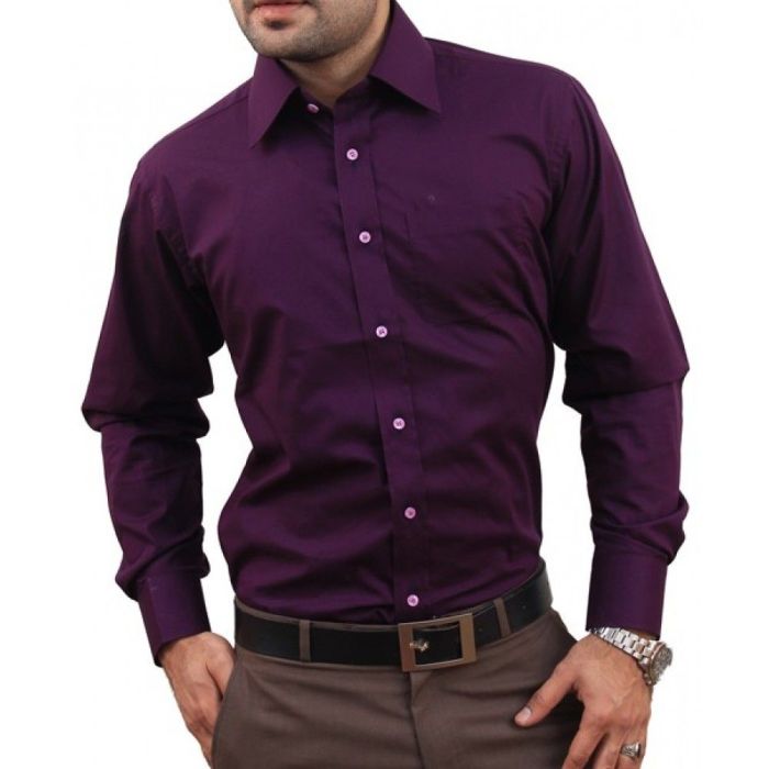 Dark purple dress shirt men