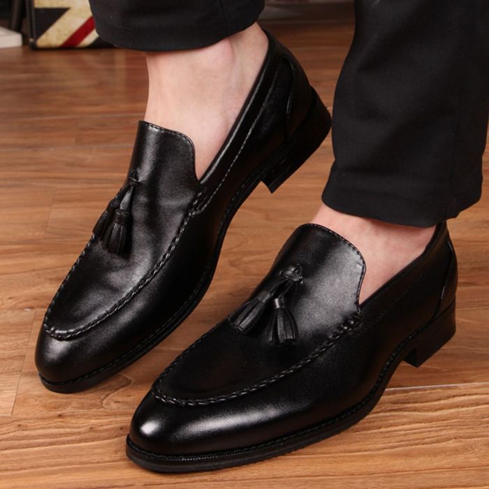 Shoes dress leather elegant tassel mens slip style fashion business office oxfords charming stylish quality british men trendy korean gentlemen