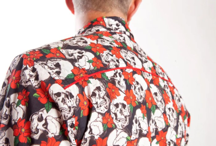 Skull dress shirt for men